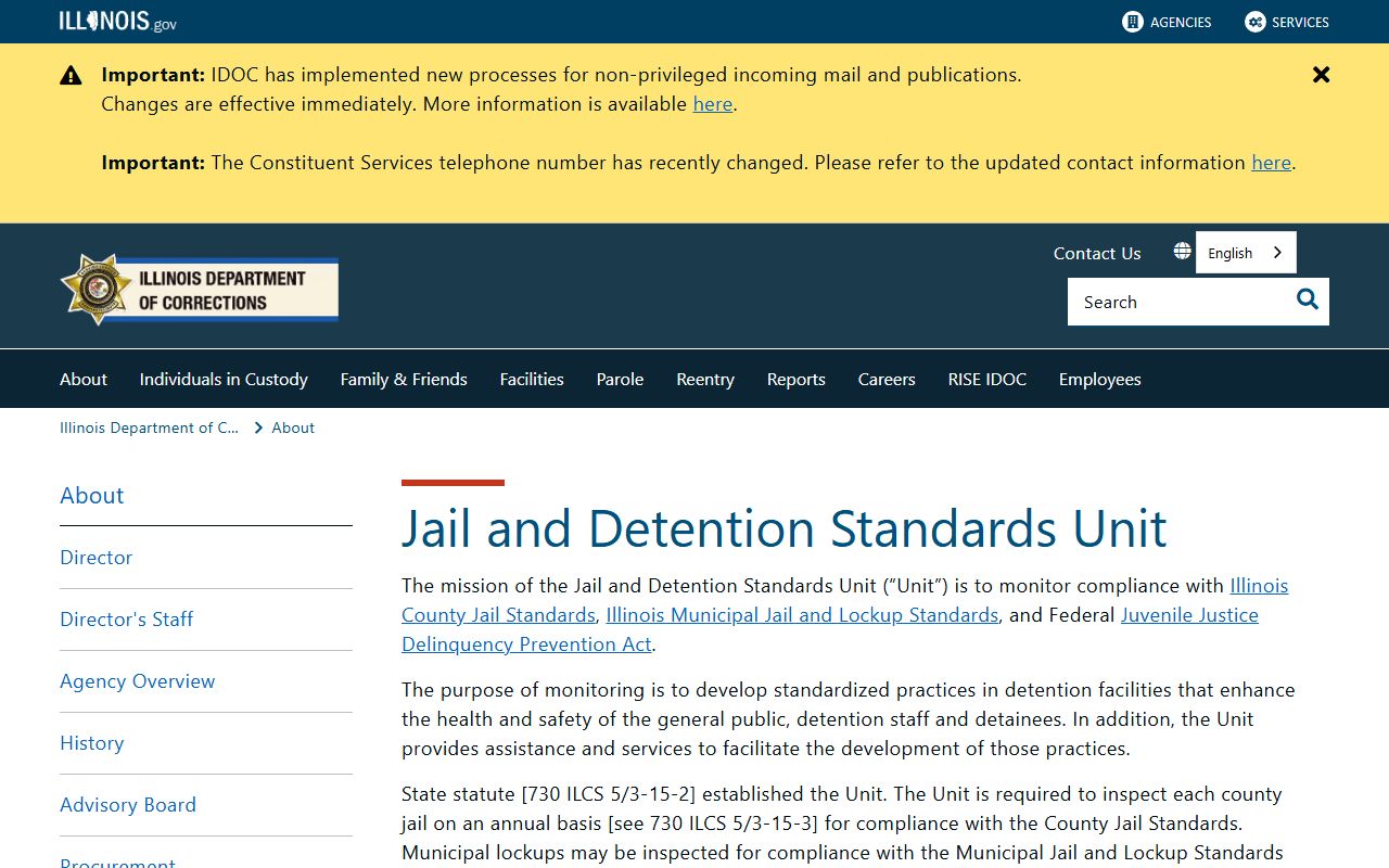 IDOC Jail and Detention Standards Unit page behind Marion County Jail capacity figures
